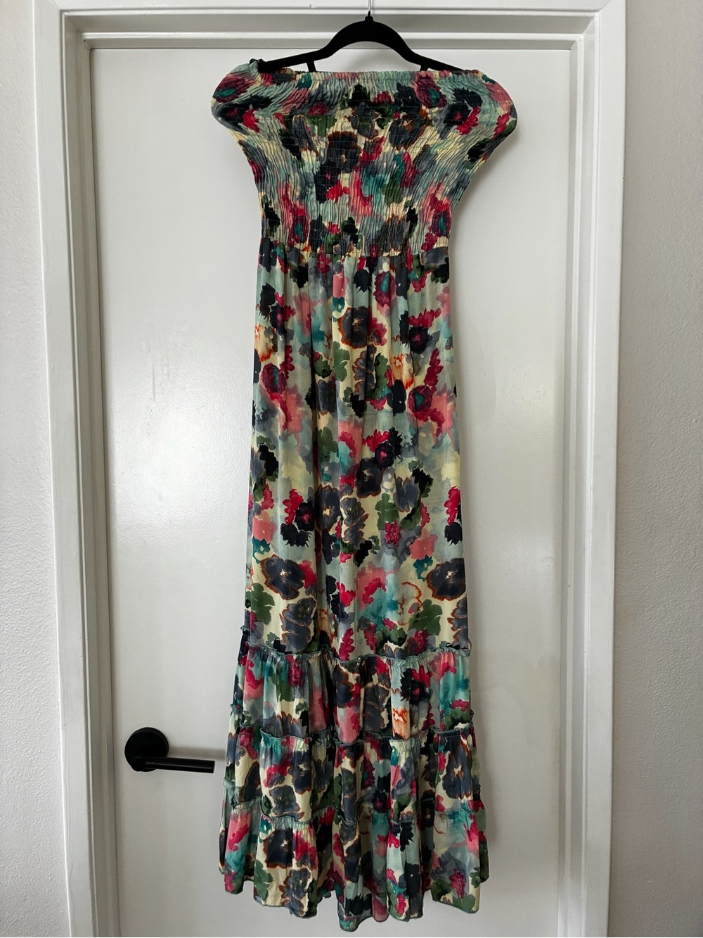 Floral Off-Shoulder Maxi Dress in Multi-Color